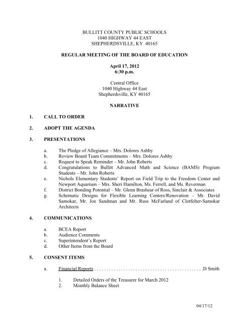 April 17, 2012 - Bullitt County Public Schools