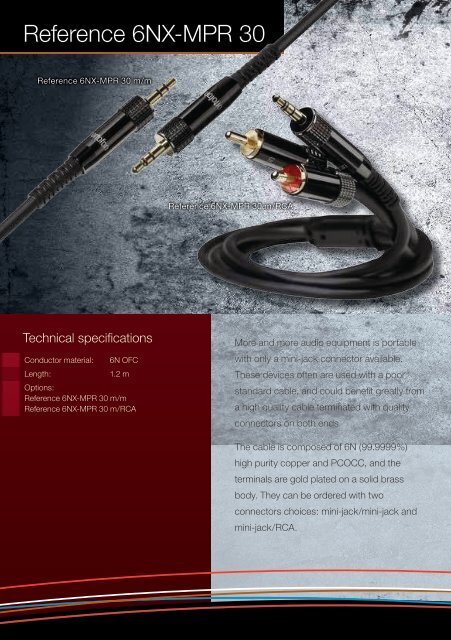 Tonearm cables Interconnect cables Speaker cables - Ortofon