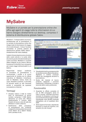 MySabre - Sabre Travel Network