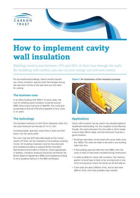 How to implement cavity wall insulation - Carbon Trust