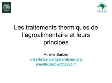 Les traitements thermiques agroalimentaires et leurs principes - bepita