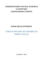 corsi di diploma accademico di primo livello - Conservatorio Steffani