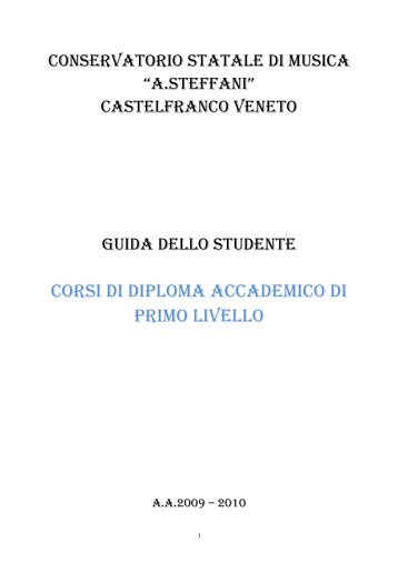 corsi di diploma accademico di primo livello - Conservatorio Steffani