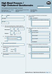 High Blood Pressure / High Cholesterol Questionnaire - MLC