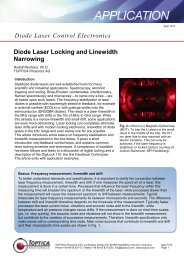 Diode Laser Locking and Linewidth Narrowing - Toptica