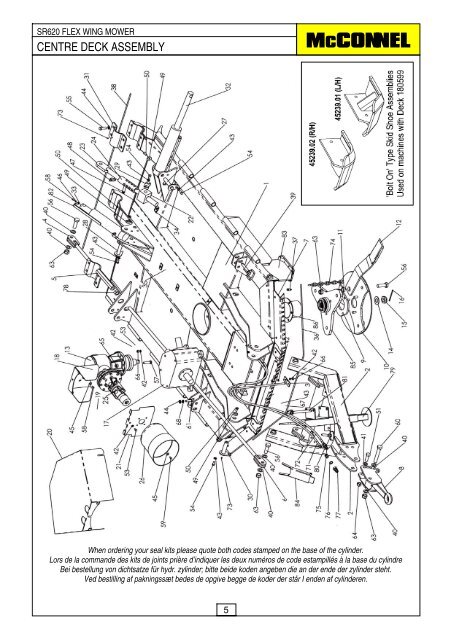 SR620 Flex Wing Mower - Parts Manual - McConnel