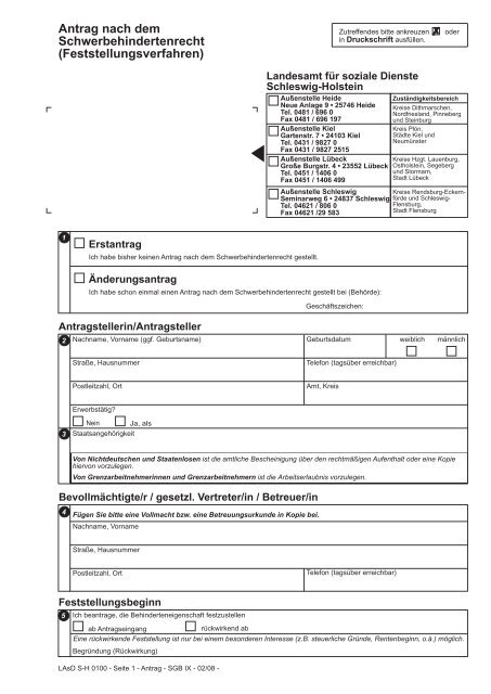 Antrag nach dem Schwerbehindertenrecht - versorgungsaemter.de