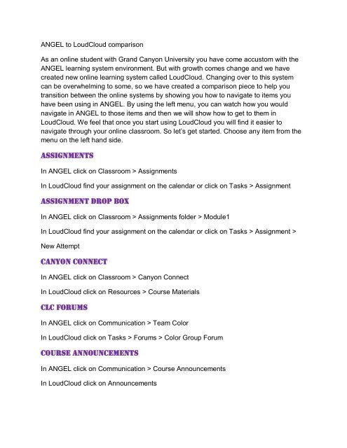 grand canyon university late assignment policy