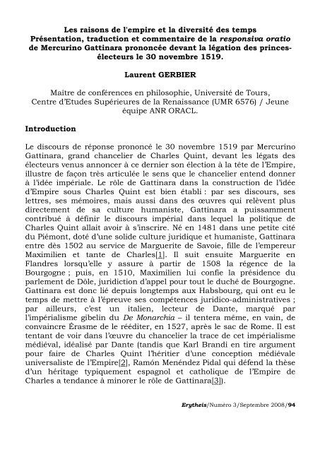 Les raisons de l'empire et la diversité des temps Présentation - Idt