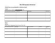 MLA Bibliography Worksheet - Fc.duxbury.k12.ma.us