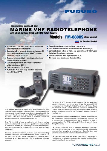 MARINE VHF RADIOTELEPHONE - Furuno Norge AS