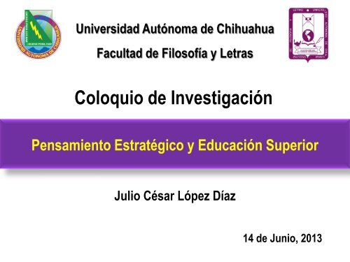 Pensamiento EstratÃ©gico y EducaciÃ³n Superior. - Facultad de ...