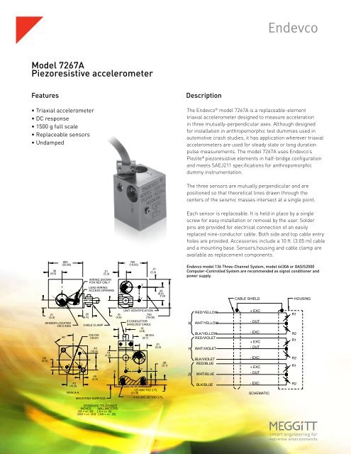 Model 7267A Piezoresistive accelerometer - Endevco