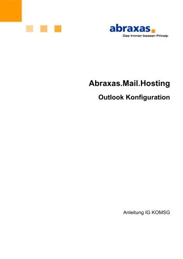 Abraxas.Mail.Hosting Outlook Konfiguration IG KOMSG