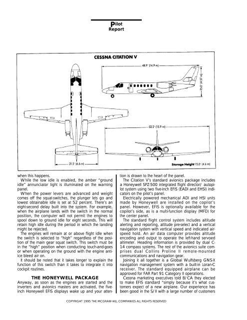 B/CA Analysis: Cessna Citation V