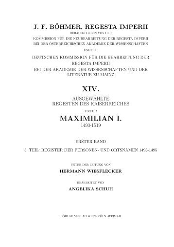 XIV. MAXIMILIAN I. - Regesta Imperii