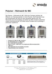 Datenblatt Polymer - RÃ¼hrwerk fÃ¼r IBC - Ensola AG