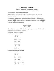 Proportion Method for Percent Problems - Club TNT