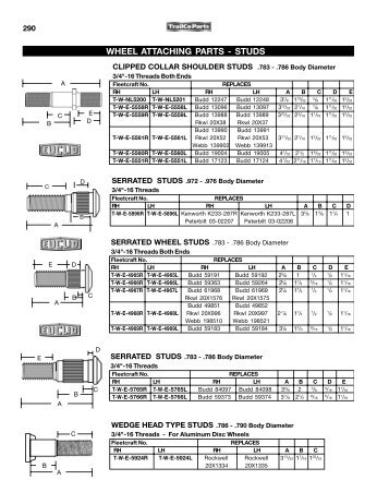 WHEEL ATTACHING PARTS - STUDS - Trailco Parts