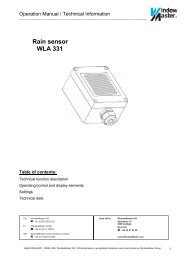 Rain sensor WLA 331 - WindowMaster