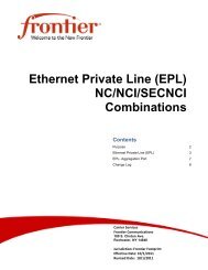 Ethernet Private Line (EPL) NC/NCI/SECNCI Combinations - Frontier
