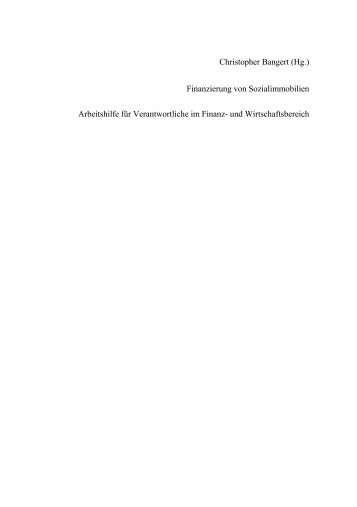 Finanzierung von Sozialimmobilien