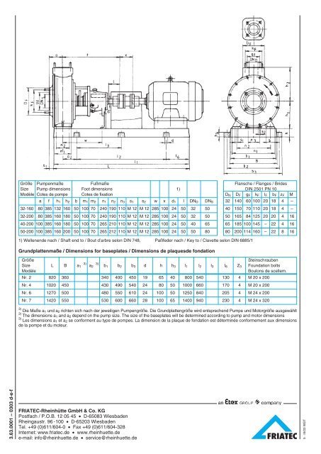 Chemie-Normpumpe aus technischer Keramik Frikotherm B ... - Friatec