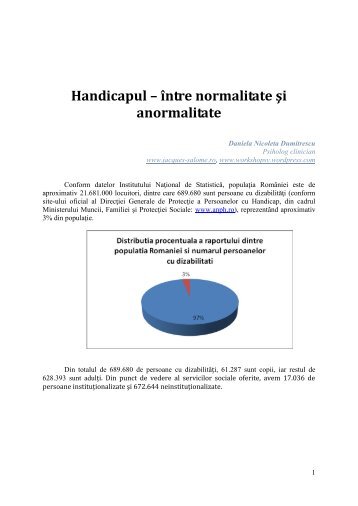 Handicapul – între normalitate şi anormalitate - Pro Vita