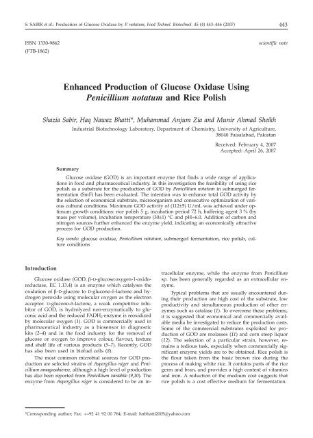 Enhanced Production of Glucose Oxidase Using Penicillium ...