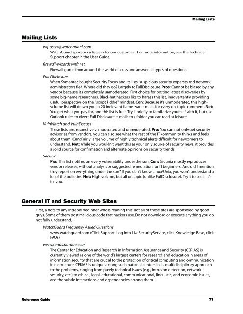 WSM Reference Guide - WatchGuard Technologies