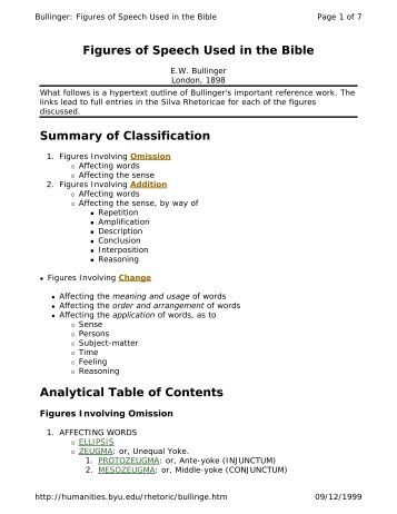 Bullinger: Figures of Speech Used in the Bible - Holy Bible Institute