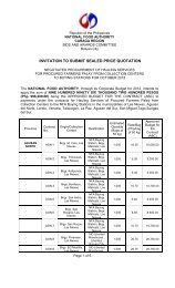 INVITATION TO SUBMIT SEALED PRICE QUOTATION - NFA