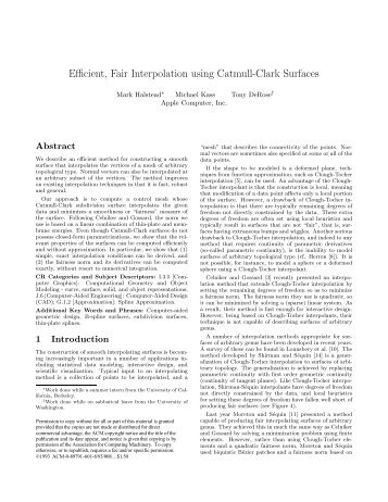 Efficient, Fair Interpolation using Catmull-Clark Surfaces