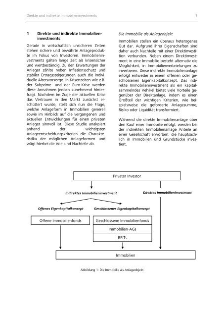 vor- und nachteile von direkten und indirekten immobilienanlagen