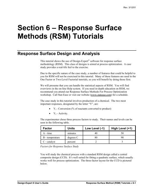 Design-Expert 5.0 Reference Manual - Statease.info