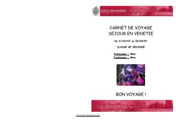 CARNET DE VOYAGE SEJOUR EN VENETIE BON ... - Bts Tourisme