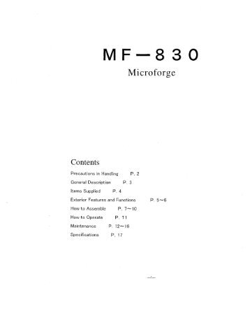 MF-830 Manual - ALA Scientific Instruments