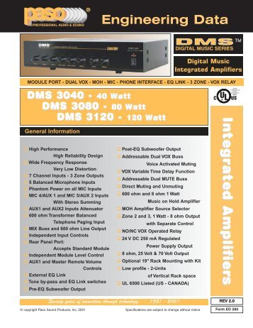 ED285 DMS Integra Amps.qxd - Paso Sound Products