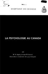 Étude spéciale n. 3 La psychologie au Canada - ArtSites