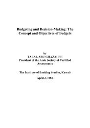 The Concept and Objectives of Budgets - Talal Abu-Ghazaleh-The ...