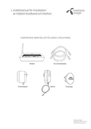 Installationsguide Bredband + Telefoni (Zyxel 2602)