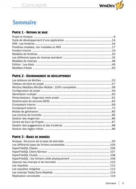 Concepts de WINDEV - Source : www.pcsoft-windev-webdev.com