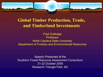 Global Timber Production, Trade, and Timberland Investments