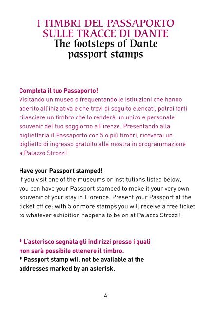 Passport In the footsteps of Dante in Tuscany IT ENG - Palazzo Strozzi