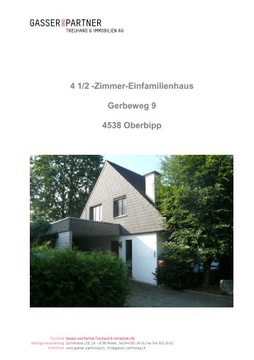 4 1/2 -Zimmer-Einfamilienhaus Gerbeweg 9 4538 ... - Homegate.ch