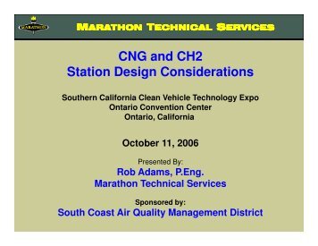 CNG and CH2 Station Design Considerations - Low Carbon Fuels ...