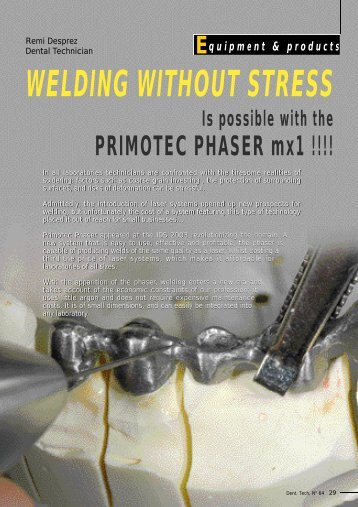 WELDING WITHOUT STRESS - primotec
