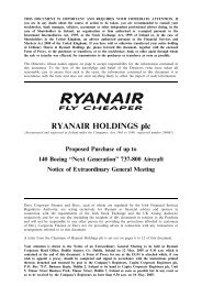 Purchase of up to 140 Boeing 737-800 - Ryanair