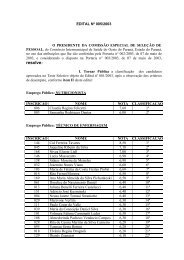 EDITAL DE TESTE SELETIVO NÂº 005-2003 - Olivatti