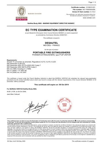 EC TYPE EXAMINATION CERTIFICATE